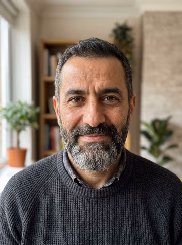 AI example photo: the survivor, a bearded man
