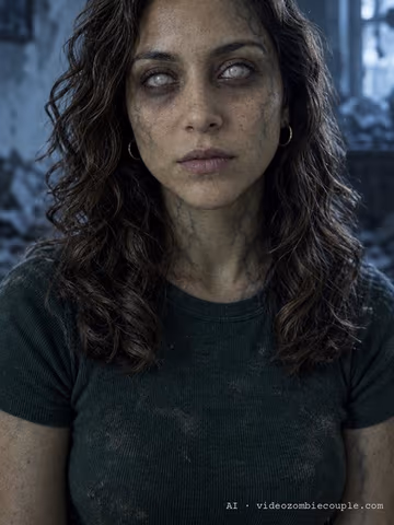 La misma persona generada con IA, como zombie